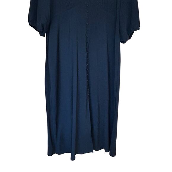 Mango MNG Black Button Front Puff Sleeve Dress Size 14 - Picture 3 of 9